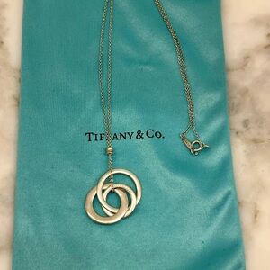 Authentic Tiffany & CO 1837 Triple Interlocking Pendant Necklace! ✨
